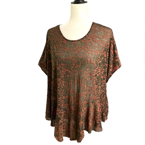 Peruvian Connection Tops - Peruvian Connection anatolia burnout short sleeve top XL